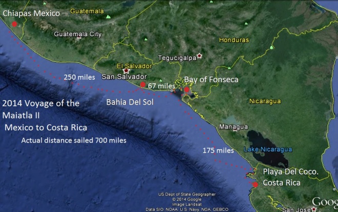 Mexico to Costa Rica-map
