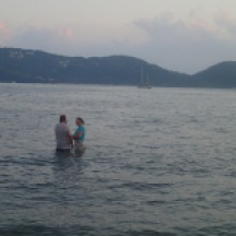 Jan and Andy after dumping the dinghy in a beach landing attempt.